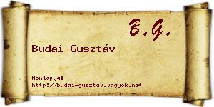 Budai Gusztáv névjegykártya